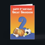 Underbar Grandson 2nd Birthday Sports Bollar Kort<br><div class="desc">Underbara barnsöner är speciella pojkar och speciella pojkar förtjänar speciella hälsning. Det här kortet skickar roligt hälsning till din djupaste underbara barnson när han firar sin andra födelsedag snart nog. Ta det här kortet i dag!</div>