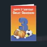 Underbar Grandson 3rd Birthday Sports Bollar Kort<br><div class="desc">Skjut en tre-punkts hälsning för din basketboll,  en underbar barnson när han firar sin tredje födelsedag. Allt du behöver göra är att ge honom det här kortet med en basket på framsidan.</div>
