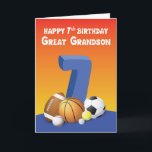Underbar Grandson 7:e Birthday Sports Bollar Kort<br><div class="desc">Gå med din underbara barnson firande på hans 7:e födelsedag. Om kärlek ska leka med någon form av bollar så är detta kort bara höger för honom. Det roliga insiderbudskapet kommer också säkert att le på hans stiliga ansikte.</div>