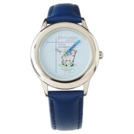 Underbar Grandson Baptism Blue Lamb-Personlig Armbandsur