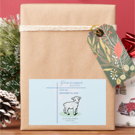 Underbar Grandson Baptism Blue Lamb-Personlig Rektangulärt Klistermärke