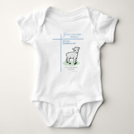 Underbar Grandson Baptism Blue Lamb-Personlig T Shirt