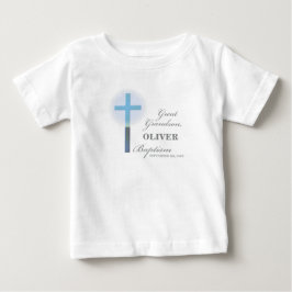 Underbar Grandson Baptism Blue Snöre Personlig T Shirt