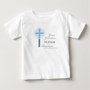 Underbar Grandson Baptism Blue Snöre Personlig T Shirt