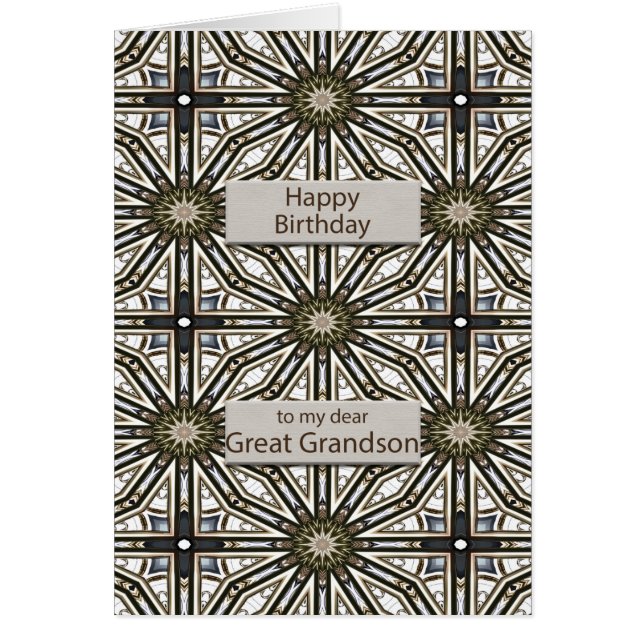 Underbar Grandson Birthday Abstrakt Mandala Design Hälsningskort (Framsidan)