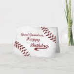 Underbar Grandson Birthday Large Grunge Baseball,  Kort<br><div class="desc">Tycker din Underbara farmor om Baseball? Det här är födelsedagskortet till honom! Ett mycket kreativ grunge med rött stygn som ett boll.</div>