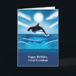 Underbar Grandson Birthday med Orca Whale i Ocean Kort<br><div class="desc">Få redo att överraska din älskade underbara barnson med det här kortet som han äntligen firar sin födelsedag. Det här roligten är allt du behöver för att göra hans dag och ge honom till en val av bra.</div>