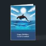 Underbar Grandson Birthday med Orca Whale i Ocean Kort<br><div class="desc">Få redo att överraska din älskade underbara barnson med det här kortet som han äntligen firar sin födelsedag. Det här roligten är allt du behöver för att göra hans dag och ge honom till en val av bra.</div>