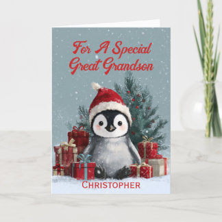 Underbar Grandson Cute Baby Penguin Helgkort
