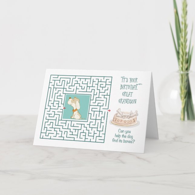Underbar Grandson Fantastisk Birthday Puzzle Maze  Kort (Framsida)