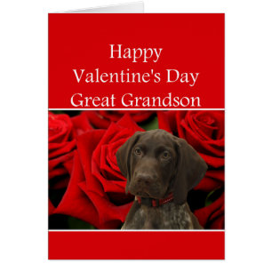 Underbar Grandson Glossy Grizzly Valentine Puppy K Hälsningskort
