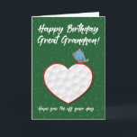 Underbar Grandson Golf Sports Heart Birthday Kort<br><div class="desc">Skicka en hål på en födelsedag hälsning till din underbara barnson med den här golfidrotten inspirerad till födelsedagskort med ett framtexturerat hjärta från golf boll på framsidan.</div>