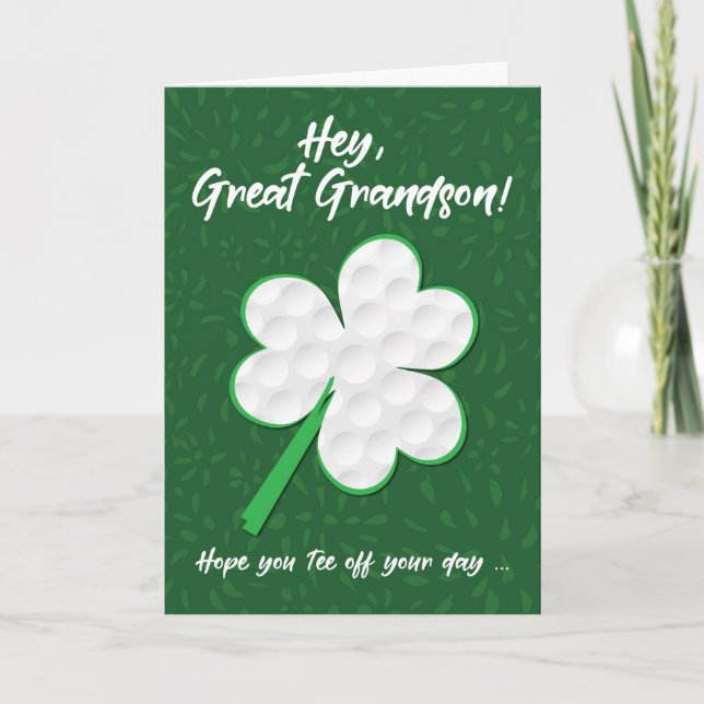 Underbar Grandson Golf Sports St. Patrick's Day Kort (Framsida)
