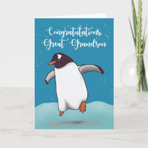 Underbar Grandson Grattiss Penguin Jumping Joy Kort