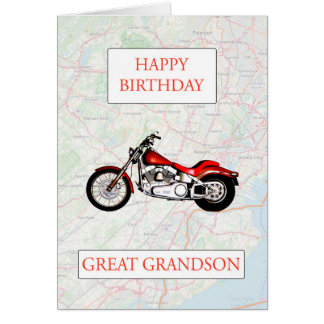 Underbar Grandson Karta och Motorcycle Birthday Hälsningskort