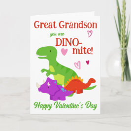 Underbar Grandson Valentine Day Dino-mite Helgkort