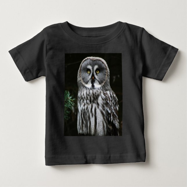 Underbar Grått Uggla iccna T Shirt (Framsida)