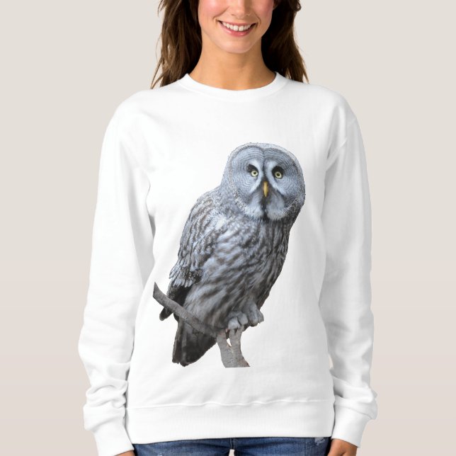 Underbar Grått Uggla T Shirt (Framsida)