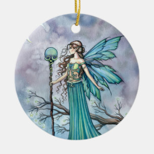 Underbar grön ängsande-ornament av Molly Harrison Julgransprydnad Keramik