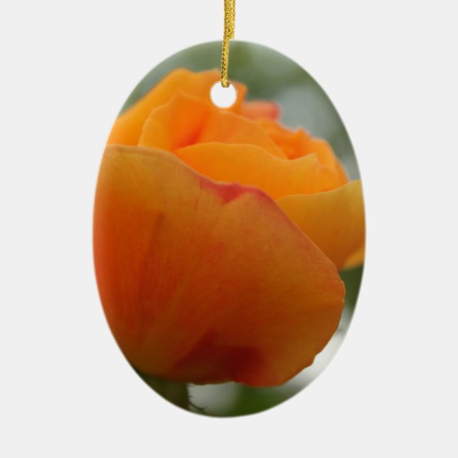 underbar gul ros blomsterfotografi. julgransprydnad keramik (Framsidan)