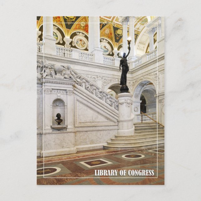 Underbar Hall, Bibliotek i kongressen, Washington, Vykort (Framsida)