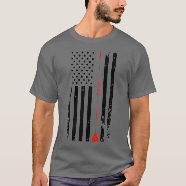 Underbar Hamerican Ham Radio Premium T Shirt (Framsida)