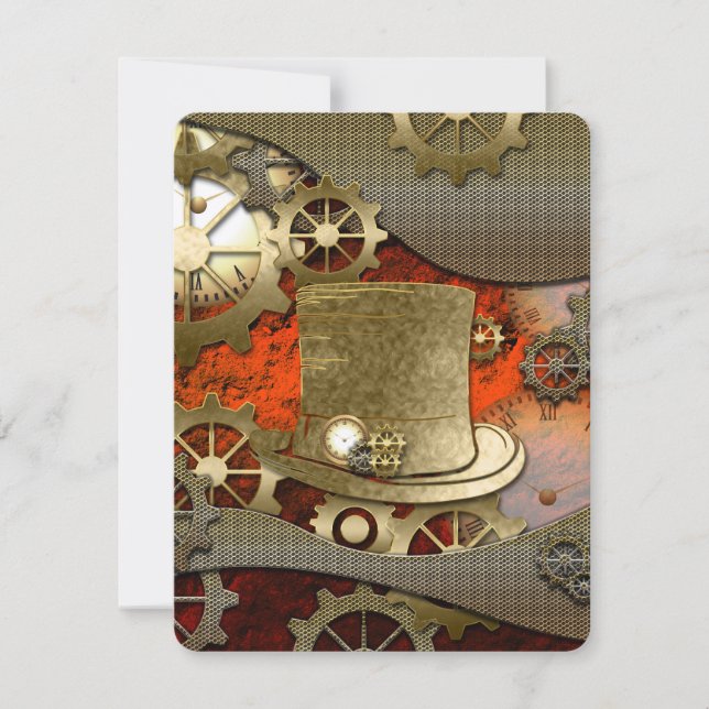 Underbar hatt för Steampunk häxa Inbjudningar (Framsida)