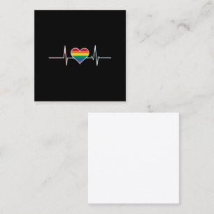 Underbar HBTQ Gay Pride Hjärtbeat Lesbisk Gays Kär Fyrkantigt Visitkort