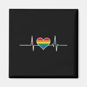 Underbar HBTQ Gay Pride Hjärtbeat Lesbisk Gays Kär Magnet