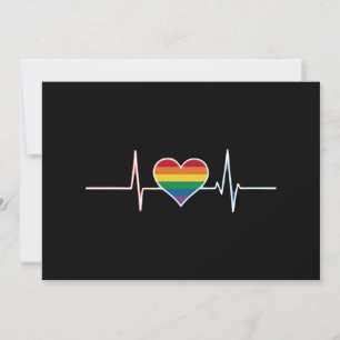 Underbar HBTQ Gay Pride Hjärtbeat Lesbisk Gays Kär Meddelande