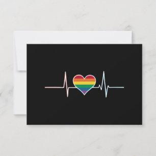 Underbar HBTQ Gay Pride Hjärtbeat Lesbisk Gays Kär Tack Kort