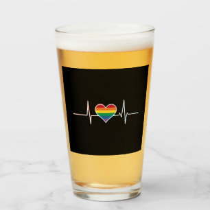 Underbar HBTQ Gay Pride Hjärtbeat Lesbiska Gays Kä Glaskopp