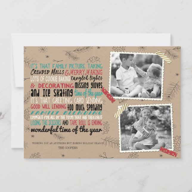 underbar Helgdag Chaos Julkort (Framsida)