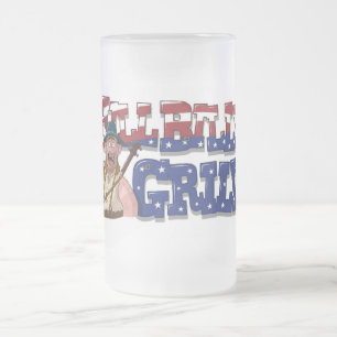 Underbar HillBilly Grill Mugg! Frostat Ölglas