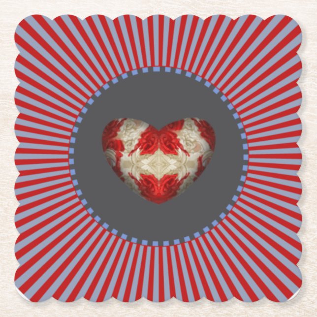 Underbar hjärtsamling - grått rand underlägg papper (Framsida)