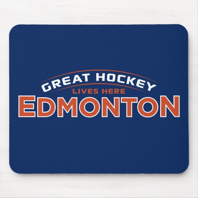 Underbar Hockey Edmonton Blue Mouse Pad Musmatta (Framsidan)