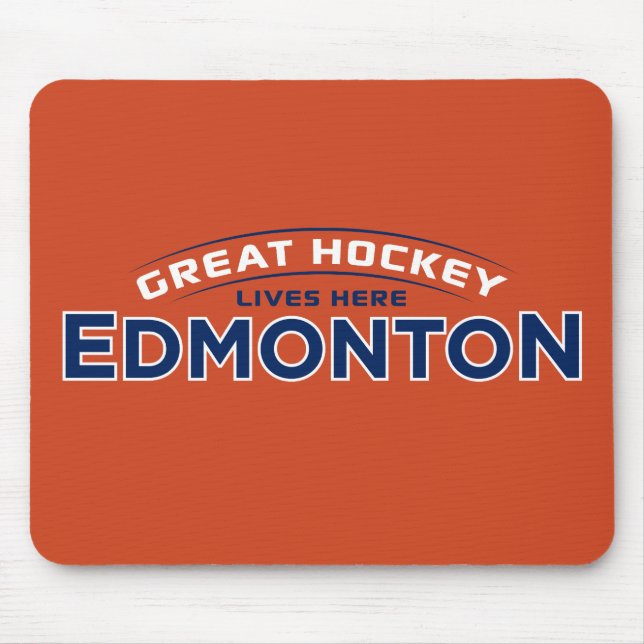Underbar Hockey Edmonton Orange Mouse Pad Musmatta (Framsidan)