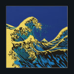 Underbar Hokusai-våg i Pop Blue Trätavla<br><div class="desc">En anpassad design inspirerad av den Underbara vågen av Kanagawa som målats av den gamla japanska konstnären Hokusai. Den återges i en pulserande blått och gult popart stil. Ljud bra, en underbar subjektskal. Använda länken "Be den här designern" för att kontakta oss med dina speciella designförfrågningar eller för att få...</div>