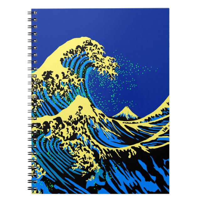 Underbar Hokusai-våg i poppArt Stil Decor Anteckningsbok (Framsidan)