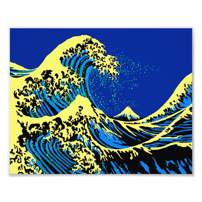 Underbar Hokusai-våg i poppArt Stil Decor Fototryck (Framsidan)