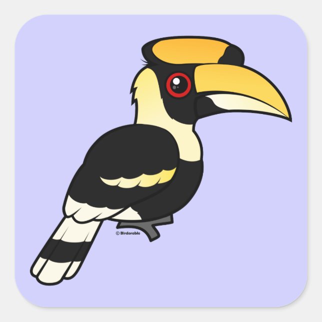 Underbar Hornbill Fyrkantigt Klistermärke (Framsida)