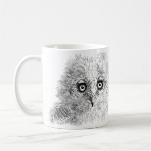 Underbar Horned Owlet Teckning Kaffemugg
