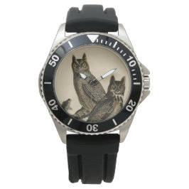 Underbar Horned Uggla (av John James Audubon) Armbandsur