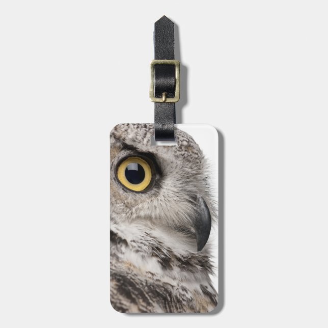 Underbar Horned uggla - Bubo Virginianus Bagagebricka (Vertikal Framsida)