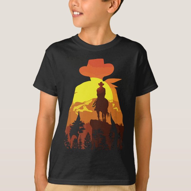 Underbar Horse Riding Cowboy Westernare Land T Shirt (Framsida)