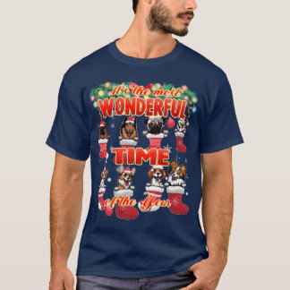 Underbar Hundar-Firande-familjejul T Shirt