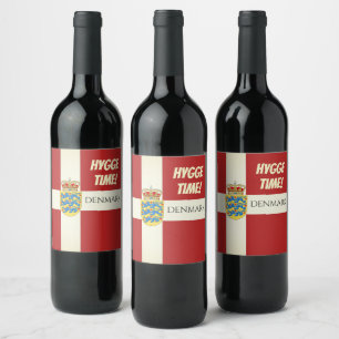 Underbar Hygge Time, Danmark, Vin-etiketter! Vinflaska Etikett