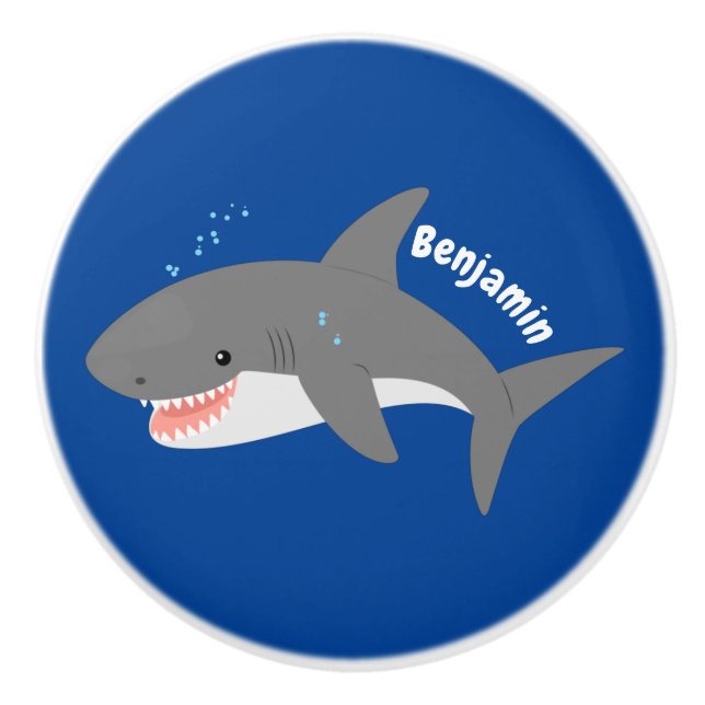 Underbar illustration av tecknaden för vit haj lyc knopp (Framsidan)
