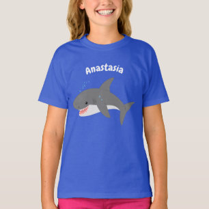 Underbar illustration av tecknaden för vit haj lyc t shirt