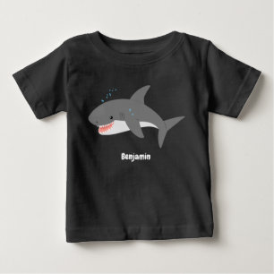 Underbar illustration av tecknaden för vit haj lyc t shirt